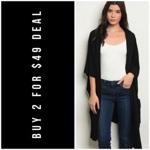 BLACK HOODIE CARDIGAN